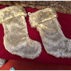 Two faux fun Christmas stockings